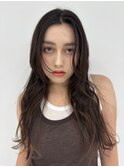 大人美人艶カラーベージュ小顔カット透明感レイヤーロング