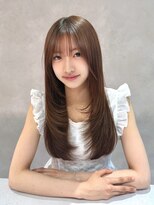 ノアル 大宮店(NOAHL)&nbsp;レイヤー/ロング/ブラウン/小顔カット/韓国/韓国風/大宮