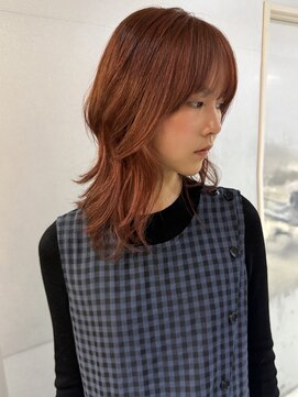 ナループロアボタン(Nalu pu loa BOTAN) レイヤーカット/ブリーチなしWカラー/ブラッドオレンジ