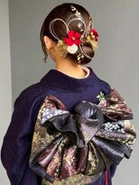 ナカオコアフュール(NAKAO COIFFURE)&nbsp;お団子 タイトヘア 和装ヘア 成人式 まとめ髪 着物アレンジ