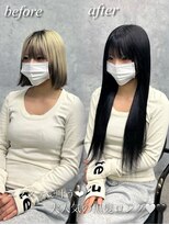 エル ヘアサロン なんば店(eL)&nbsp;エクステとカラーで叶う！憧れの黒髪ロングに【SYURI】