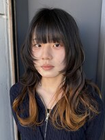 ソアロ(SOARO) 岐阜顔まわりレイヤーロングミルクティーベージュ20代