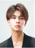ツーブロックナチュラルダウンパーマシースルーマッシュ