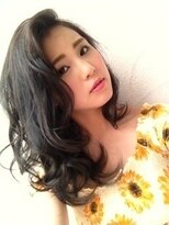 アッシュタカサキ(ash takasaki)&nbsp;外国人風ダークカラーアッシュ×かきあげアシメウェーブ