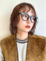 ノイカーム(noi Calm) 顔周りレイヤーカットグレージュカラーくびれボブベージュカラー