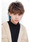 10代20代30代/インナーカラー　ウルフヘア　青メッシュ