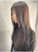 透け感カラーロング
