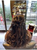 ハーフアップ ロング お呼ばれヘア