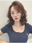 ルーズパーマ　アプリコットオレンジ