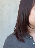 【LAMP HAIR DESIGN 堀田】ミディアムレイヤー/コーラルピンク