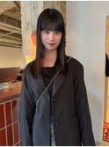黒髪/ロングヘア/ストレートパーマ/縮毛矯正/髪質改善/ぱっつん