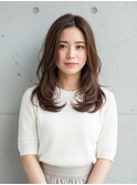 韓国巻き/バタフライレイヤーカット/ココアブラウン