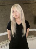 ダークシルバースモーキーブラウンシャギーカットダークアッシュ