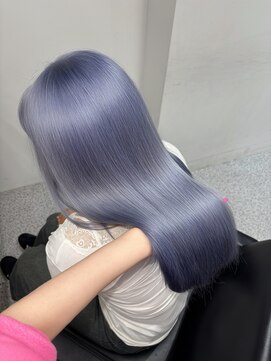 ペレ 原宿(PELE) ダークパープルナチュラルショート夏のヘアアレンジ原宿