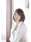 大人かわいいミディアムレイヤー