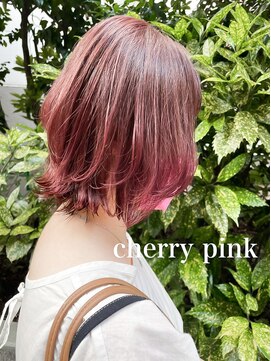 ミシェリー(misherry) 小顔くびれミディ20代30代髪質改善イルミナボブピンク韓国風