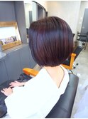 ショートスタイル×パープルガーネットカラー　似合わせカット♪