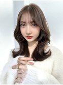 大人かわいい韓国ヘア くびれヘア レイヤーカット シースルー