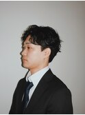 メンズカット刈り上げないセンターパートショート