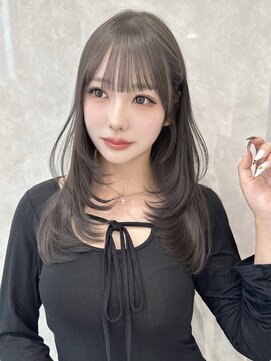 マウル 栄(MAEUL) 似合わせレイヤーカット グレージュ 縮毛矯正 ストレート