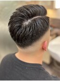 爽やかマットショート☆ビジネス刈り上げツーブロックブラック