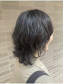 楽にセットウルフパーマ
