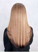 ロング顔周りレイヤー韓国ヘア美髪くびれヘア_ba551791