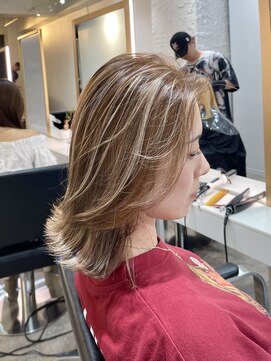 ブレンド 渋谷(BLend) ホワイトグレージュミニウルフデジタルパーマチェリーブラウン