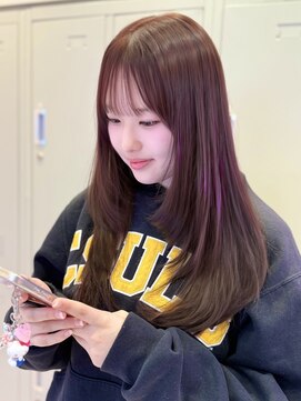 セシル(SECYL) 【Mika】ハッシュレイヤー　ロング　ピンクブラウン　髪質改善