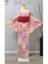 きものサロン すずめ屋&nbsp;レンタル番号　浴衣-15(ピンク糸菊）
