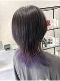 ラベンダーインナーカラー×ミディアムウルフ