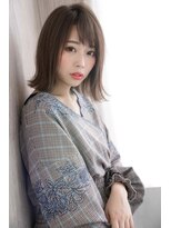 lume 経堂【ルーム】【10月下旬オープン（予定）】&nbsp;★くびレイヤーエモージュ斜めバング グレージュカラー