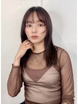 顔まわりレイヤー/ナチュラルストレート