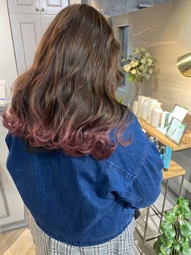 マーレ(MARLE./) カシスピンクの裾カラー