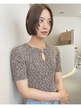 イノセントヘア(innocent.hair) レイヤーボブニュアンスカラーミルクティーベージュ