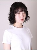 似合わせカットイメチェン前髪こなれミディウェーブパーマ1003