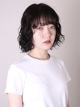 ヨファ ヘアー 芦屋店(YOFA hair) 似合わせカットイメチェン前髪こなれミディウェーブパーマ1003