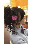 盛り髪サイドアップ