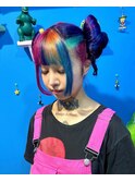 派手髪×レインボー デザインカラー