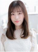 暗髪ココアベージュ小顔サラ艶ロングレイヤーh3越谷20代30代40代