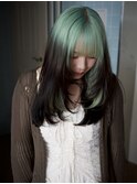 デザインカラー/レイヤーカット/ウェットヘア/オリーブベージュ