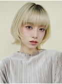 〈n6〉ショート韓国ボブハイライト髪質改善ブリーチ前髪20代30代