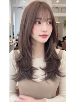 レス(Les.)&nbsp;ミディアムレイヤーバタフライカットハッシュカットダークグレー