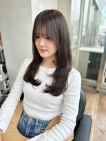 マインバイアフロートギンザ(MYNE by AFLOAT GINZA) ロングレイヤー/顔周りレイヤー/前髪カット/オリーブベージュ