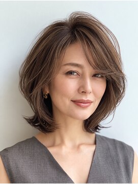 ハーツ 青山表参道店(Heart's) 40代50代60代/白髪ぼかしハイライトミディアムレイヤー