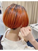 デザインカラーショート　オレンジボブ