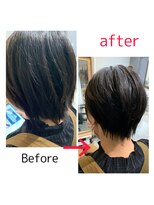 スイート ヘアデザイン(Suite HAIR DESIGN)&nbsp;小顔見せで大人かわいい☆暗髪×ひし形ショート