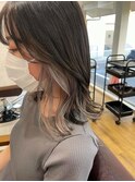 イヤリングカラー、シルバーグレージュ