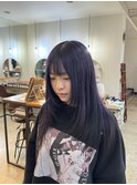 ダークバイオレット　エンドカラー　レイヤーカット