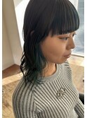 【Barouche/中島綾子】 インナーカラー ブルー 堀江